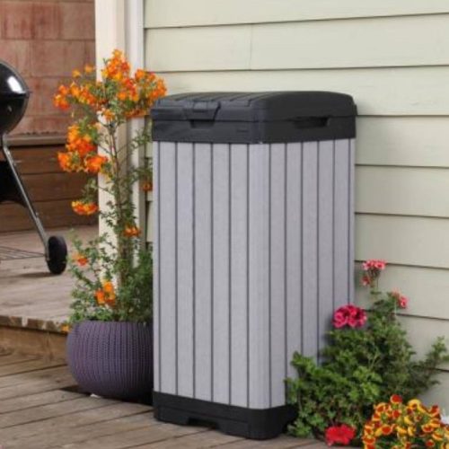 Rockford fa hatású műanyag kültéri szemetes 125L