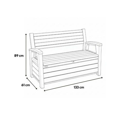 Oliver műanyag kerti pad és tároló