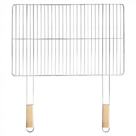Szögletes grillrács fa fogantyúval 69x60 cm