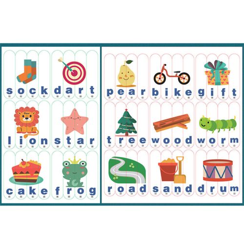 Angol tanuló puzzle oktató fajáték