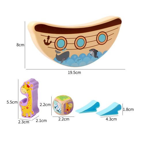 Egyensúlyozó fejlesztő fajáték, bárka állatokkal