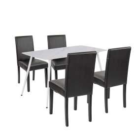 Megan 4+1 étkező garnitúra fehér-fekete