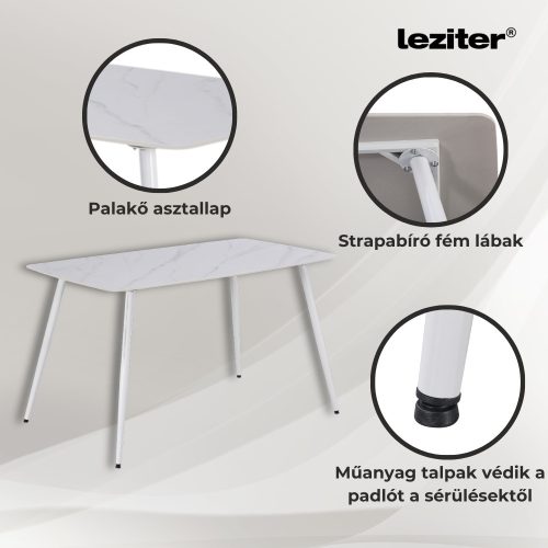 Megan 4+1 étkező garnitúra fehér-fekete