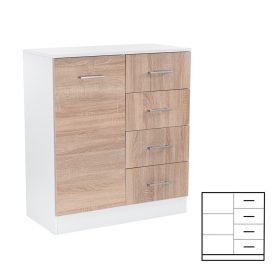   Miami komód 1 ajtós 4 fiókos 80x92 cm sonoma tölgy-fehér