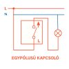Nova kettős egy áramkörös egypólusú kapcsoló 101 fehér kerettel
