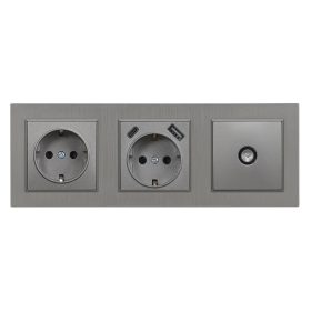   Nova dugalj, USB, TV csatlakozóval szürke szálcsiszolt kerettel