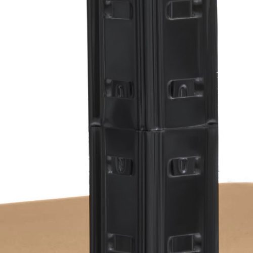 Nagy teherbírású sarokpolc 180x70x40-40 cm 175 kg fekete