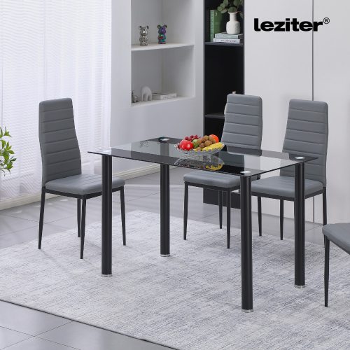 Riona 120 cm szögletes üveg étkezőasztal