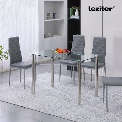 Berna 120 cm szögletes üveg étkezőasztal