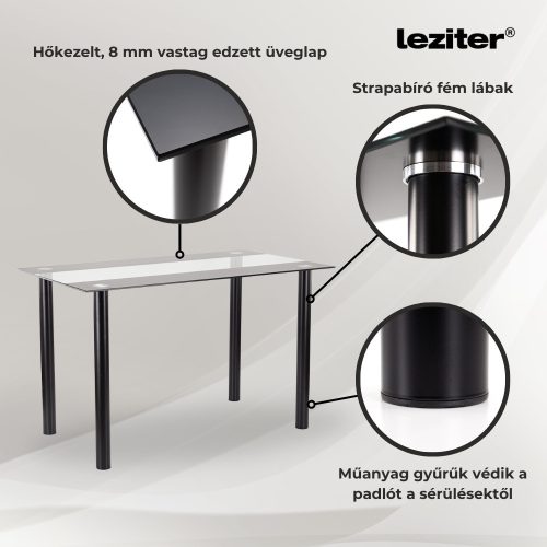 Denton 4+1 étkező garnitúra fehér-fekete
