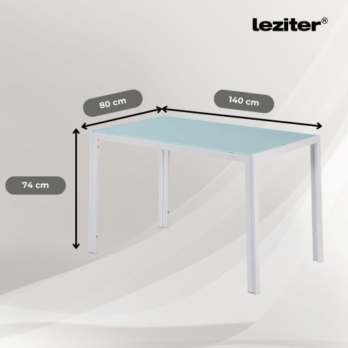Ezra 140 cm szögletes üveg étkezőasztal