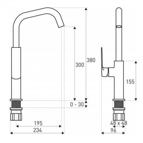 Maroko 25 fekete mosogató csaptelep