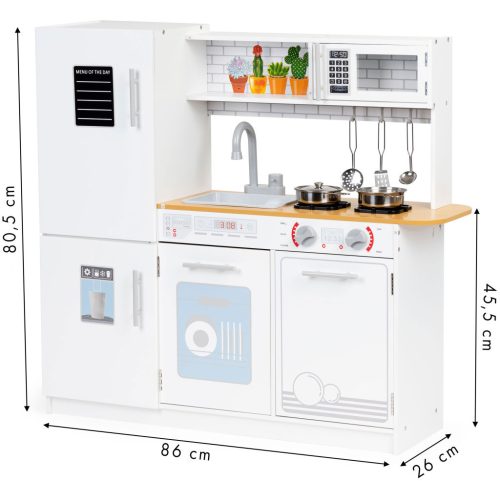 Fa gyerekkonyha fényekkel edényekkel