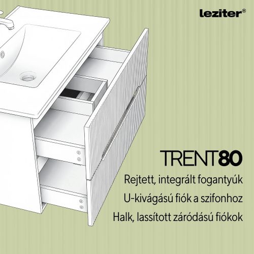Trent 80 alsó szekrény mosdóval