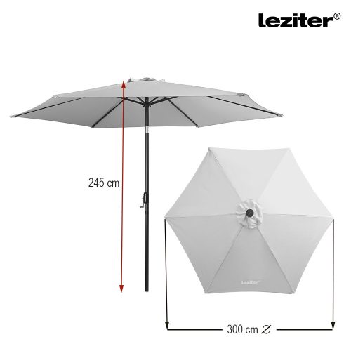 Solari kerti napernyő led lámpával bézs 300 cm