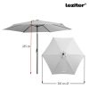 Solari kerti napernyő led lámpával szürke 300 cm