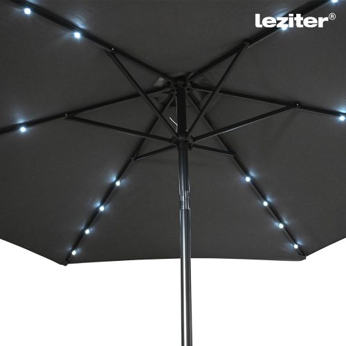 Solari kerti napernyő led lámpával szürke 300 cm