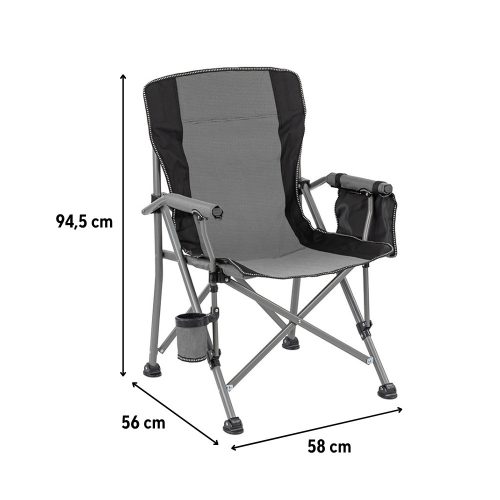 Leziter Comfort karfás horgász szék pohártartóval szürke