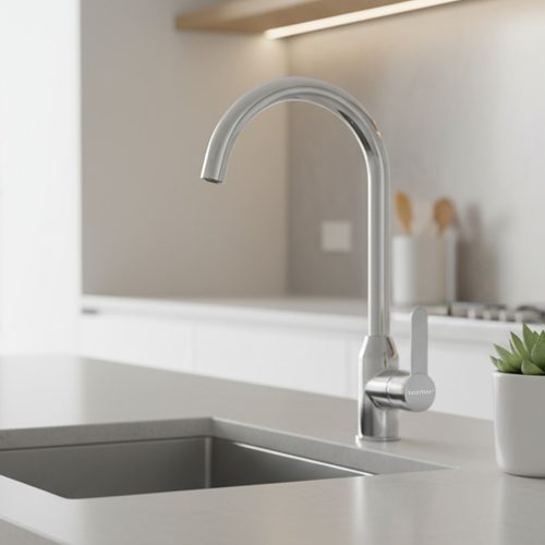 Auri mosogató csaptelep szálcsiszolt